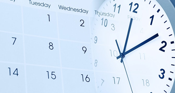 カレンダーと時計のイメージ